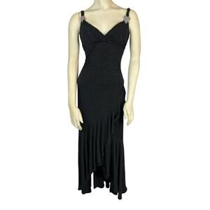 Vintage 90s Y2K Dress Vamp Trashy Slinky Stretch Disco Style S Small Vixen